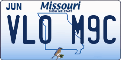 MO license plate VL0M9C
