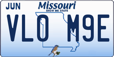 MO license plate VL0M9E