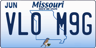 MO license plate VL0M9G