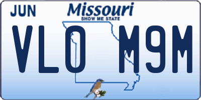 MO license plate VL0M9M