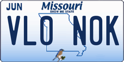 MO license plate VL0N0K