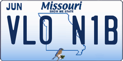 MO license plate VL0N1B