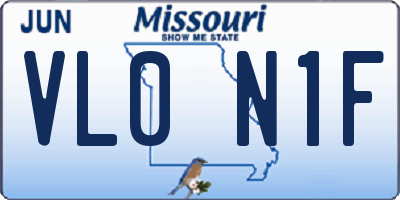 MO license plate VL0N1F