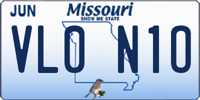 MO license plate VL0N1O