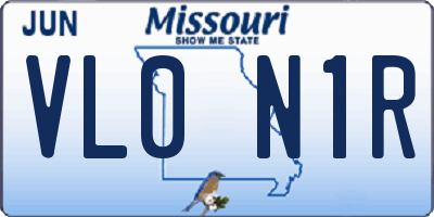 MO license plate VL0N1R