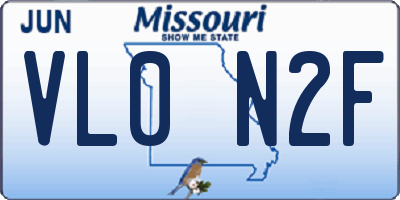 MO license plate VL0N2F
