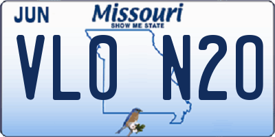 MO license plate VL0N2O