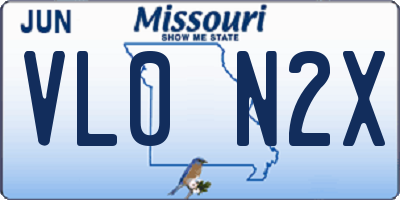 MO license plate VL0N2X