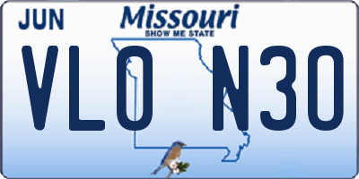 MO license plate VL0N3O