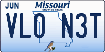 MO license plate VL0N3T