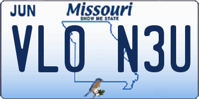 MO license plate VL0N3U