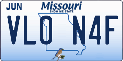 MO license plate VL0N4F