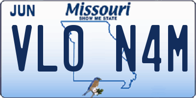 MO license plate VL0N4M