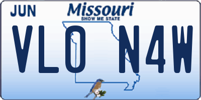 MO license plate VL0N4W