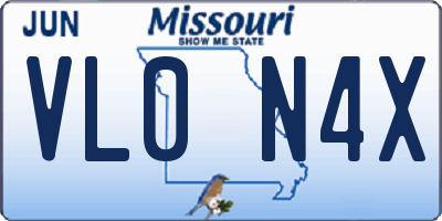 MO license plate VL0N4X