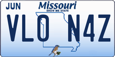 MO license plate VL0N4Z