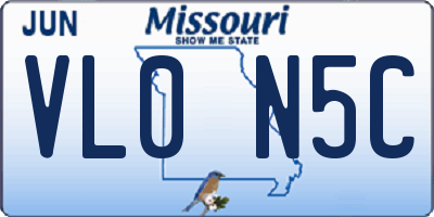 MO license plate VL0N5C