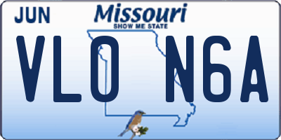 MO license plate VL0N6A