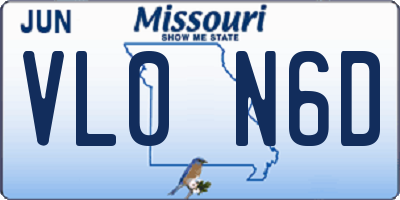 MO license plate VL0N6D
