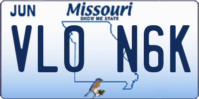 MO license plate VL0N6K