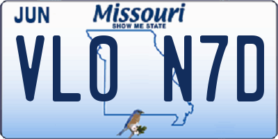 MO license plate VL0N7D
