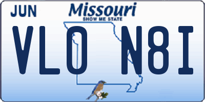 MO license plate VL0N8I
