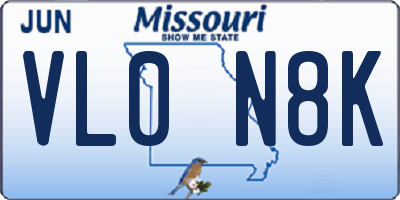 MO license plate VL0N8K
