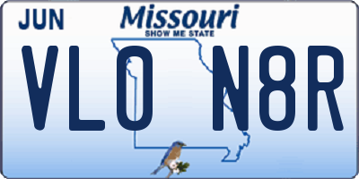 MO license plate VL0N8R