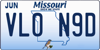 MO license plate VL0N9D