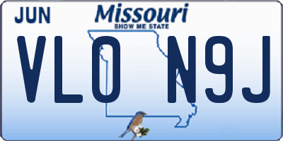 MO license plate VL0N9J