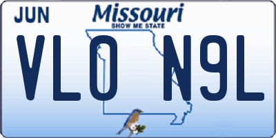 MO license plate VL0N9L