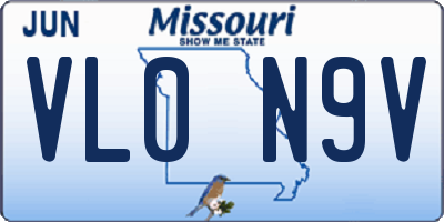 MO license plate VL0N9V