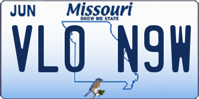 MO license plate VL0N9W
