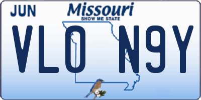 MO license plate VL0N9Y
