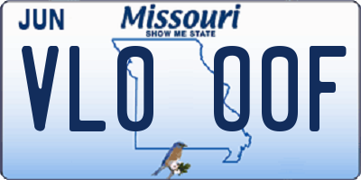 MO license plate VL0O0F