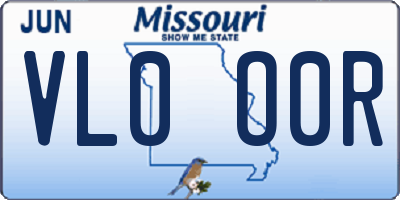MO license plate VL0O0R