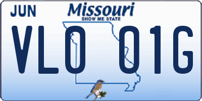 MO license plate VL0O1G