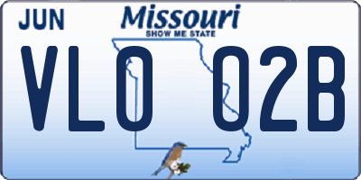 MO license plate VL0O2B
