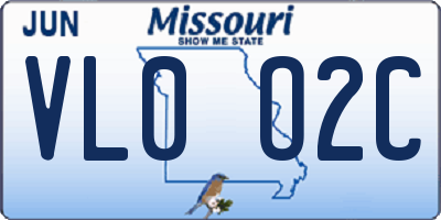 MO license plate VL0O2C