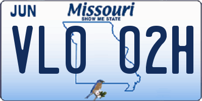 MO license plate VL0O2H