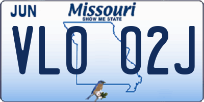 MO license plate VL0O2J
