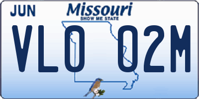 MO license plate VL0O2M