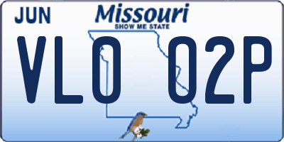 MO license plate VL0O2P