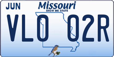 MO license plate VL0O2R