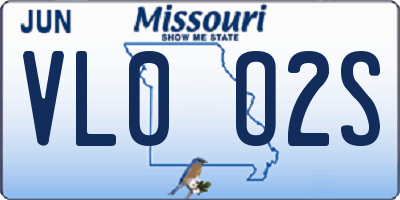 MO license plate VL0O2S