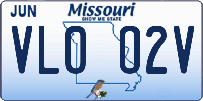 MO license plate VL0O2V