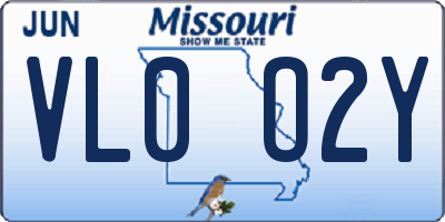 MO license plate VL0O2Y