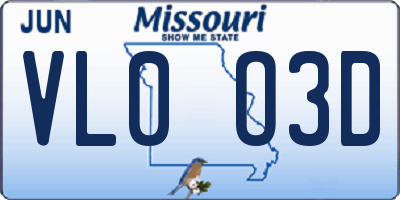 MO license plate VL0O3D