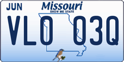 MO license plate VL0O3Q
