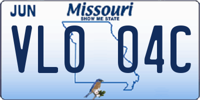 MO license plate VL0O4C